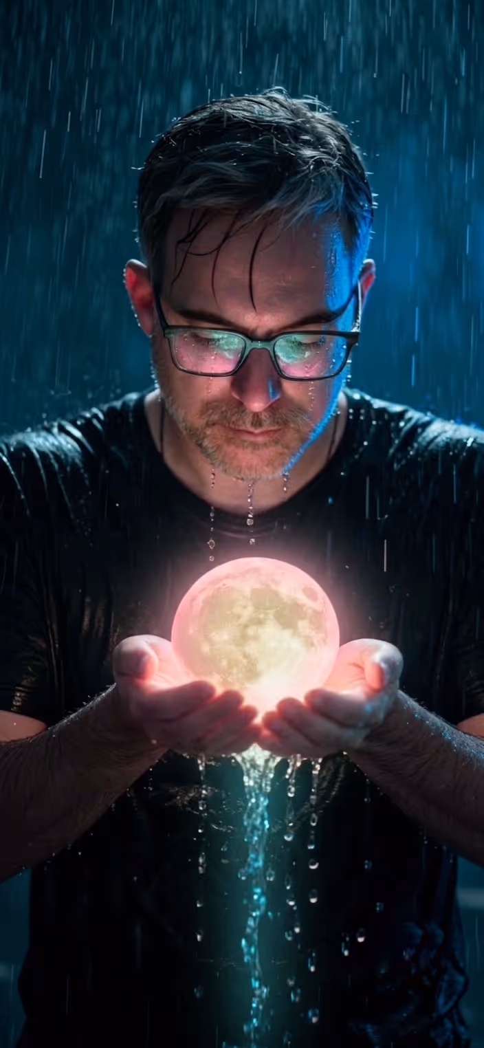 Foto artística de Javier Tamarit - Superviviente de ictus compartiendo su experiencia